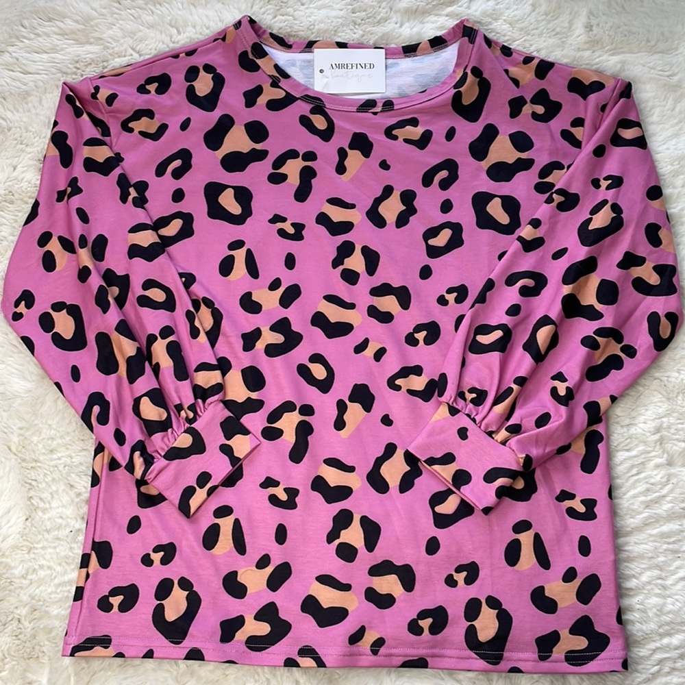 Animal print long sleeve top